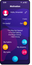 Motivation tips smartphone interface template vector