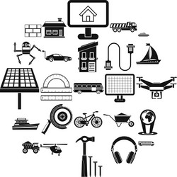 plot icons set simple style vector image