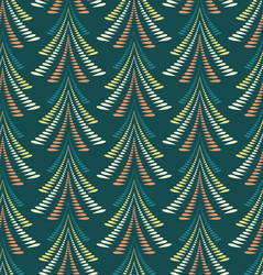 Seamless christmas pattern firs trees on dark vector