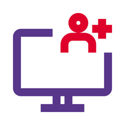 adding new user or account to monitor system vector image