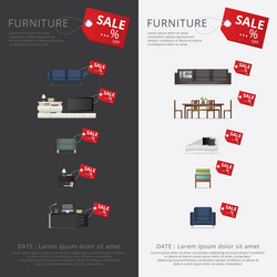 Banner furniture sale advertisement flayers vector