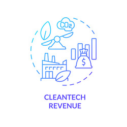 gradient thin line icon cleantech revenue concept vector