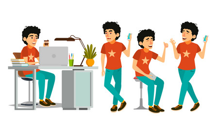 junior developer character young coder vector image
