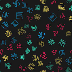 set line web developer programming code neural vector image