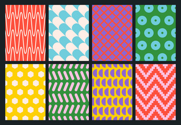 set of simple colorful geometric backgrounds vector image