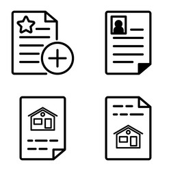 Docs1-2 flat icon set isolated on white background