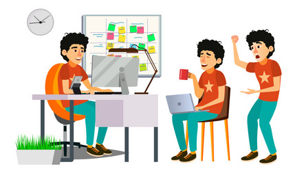 junior programmer character web developer vector