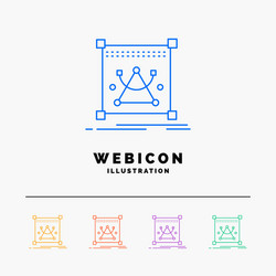 3d edit editing object resize 5 color line web vector image