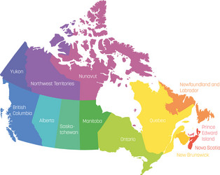 Canada Map - Provinces & Territories Vector Image