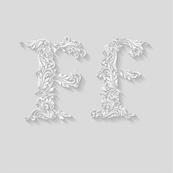 decorated letter f vector