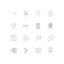 Interface linear thin icons set outlined simple vector