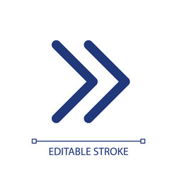 right double arrow pixel perfect rgb color ui icon vector image