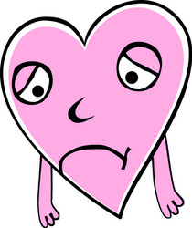 Sad broken heart cartoon Royalty Free Vector Image