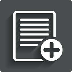 text file sign icon add document symbol vector image