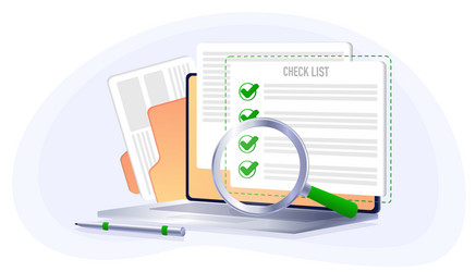 check list on computer tablet vector image