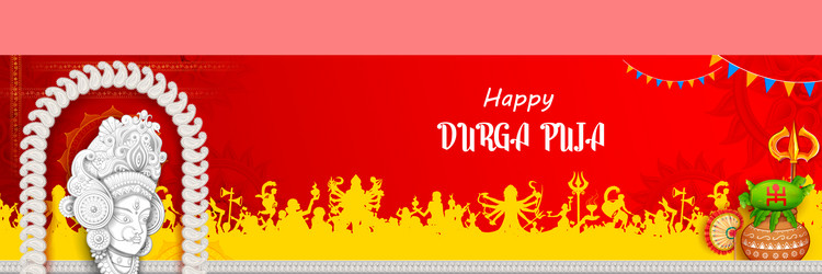 Goddess Durga Puja - Happy Navratri Vector Image