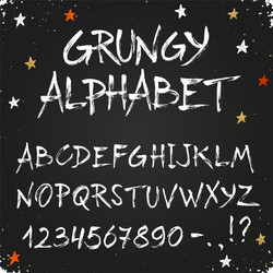 Hand drawn grunge font letters set Royalty Free Vector Image