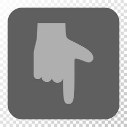 Hand pointer down rounded square button vector