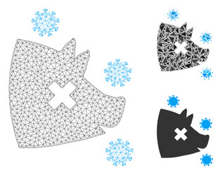 swine flu mesh network model and triangle vector image