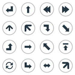 set of simple pointer icons vector image