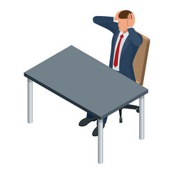 Isometric businessman isolated on write creating vector