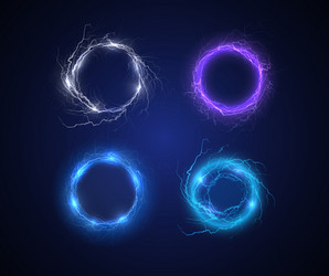 lightning round frame different colors set vector image