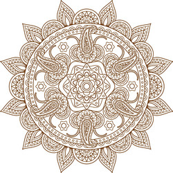 mandala design flower indian mehndi icon Vector Image