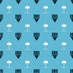 set scanner scanning bar code and open mail box vector image