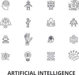 artificial intelligence robot computer brain vector image