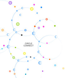 connect circle and point with intersections vector image