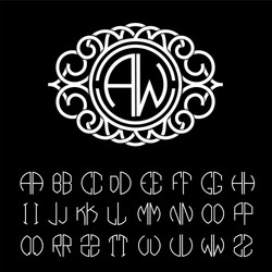 Elegant Monogram with Stripes Vector Image