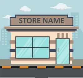 flat design store front with place for name vector image