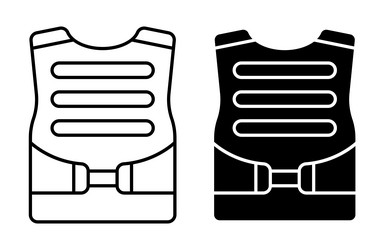 Linear icon soldier body armor equipment for Vector Image