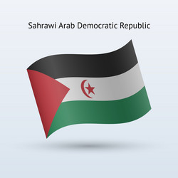 Sahrawi arab democratic republic flag waving form vector