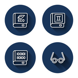 set line book about ecology books programming vector image
