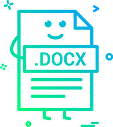 computer docx file format type icon design vector image