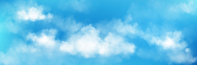 3d realistic sky background with fluffy cloud Vector Image
