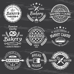 Vintage Bakery Emblems & Labels Vector Image