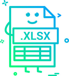 computer xlsx file format type icon design vector image