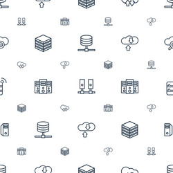 database icons pattern seamless white background vector