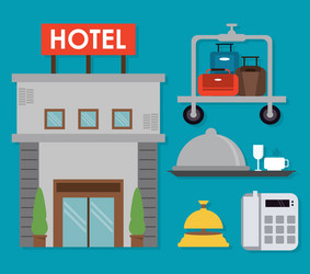 Hotel design service icon flat vector