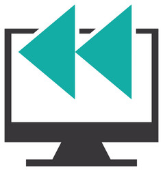 monitor computer with button audio menu vector