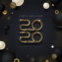 2020 new year greeting card design vector