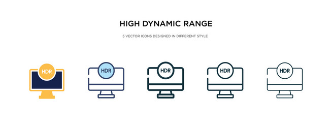 high dynamic range imaging icon in different vector image