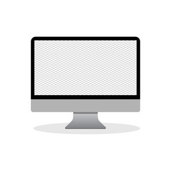 plain single desktop computer on white background vector image