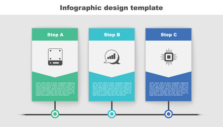 set server pie chart infographic and processor vector image