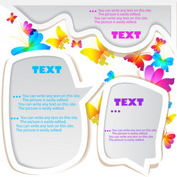 Speech Bubbles with Butterfly Background Vector Image