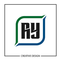 Initial letter yr logo template design Royalty Free Vector