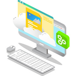cloud data file folder 3d icon vector image