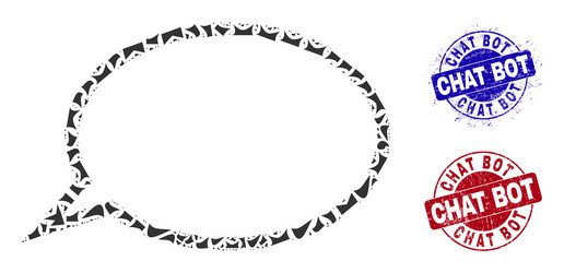 hint cloud mosaic of fractions with chat bot vector image
